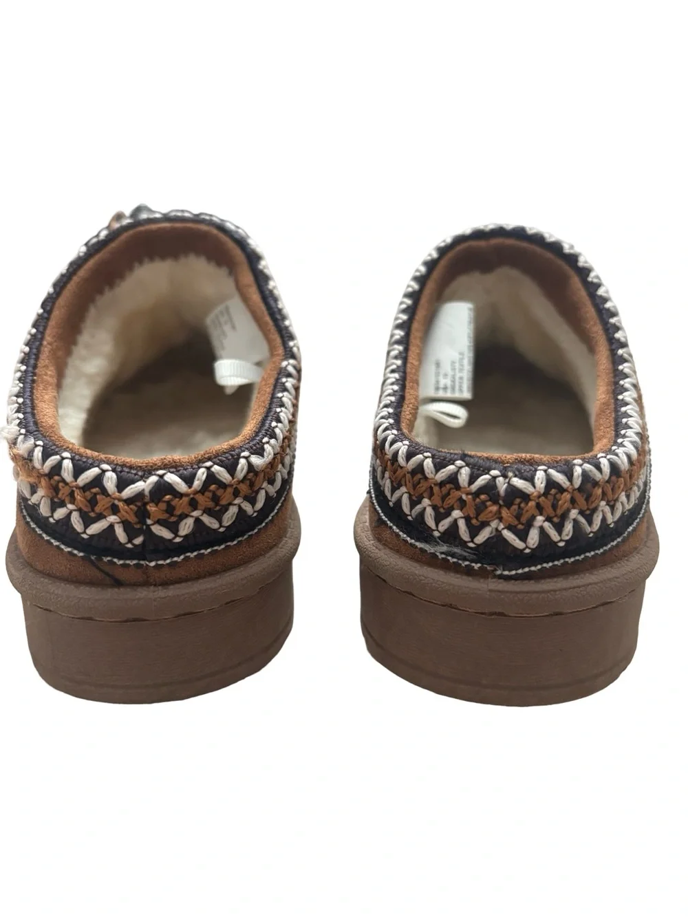 White Mountain Kids Brown Suede Slip-On Clog with Braided Trim (unisex)